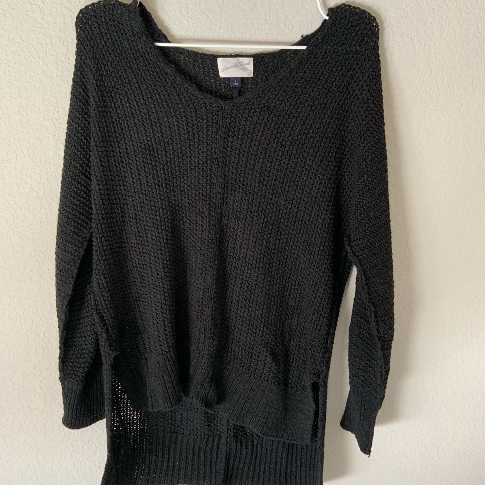 high-low sweater
